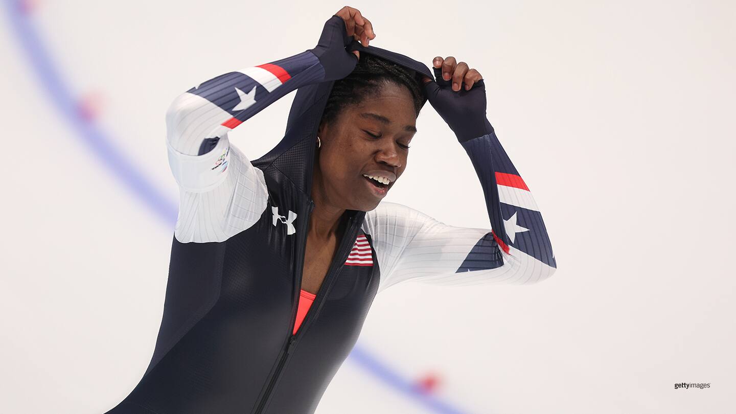 Golden moment: Erin Jackson becomes first Black woman to medal in  speedskating at Olympics