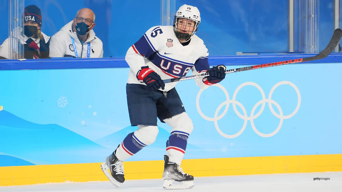 Ladies Nike USA Hockey Kendall Coyne Away 2022 Olympic Jersey