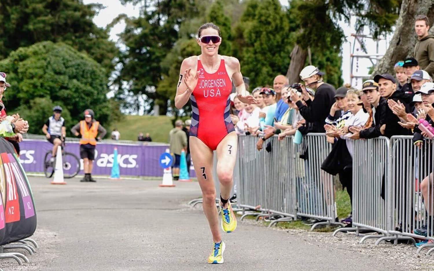 Gwen Jorgensen earns the bronze medal at the Oceania Cup in New Zealand