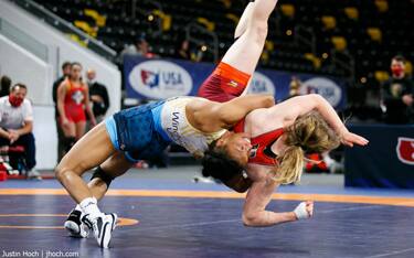 Jacarra Winchester tosses an opponent during 2021 Senior Nationals