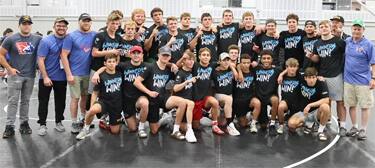 Iowa poses with the trophy after winning Junior National Freestyle Duals