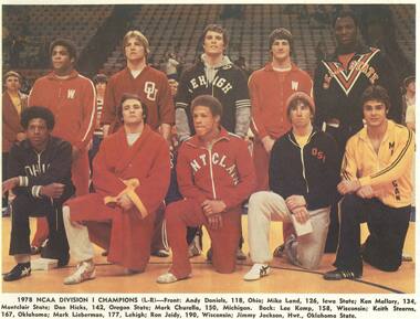 1978 NCAA Div. I wrestling champions pose together