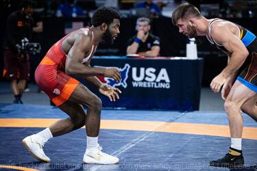 James Green in his stance at the 2021 Senior Nationals