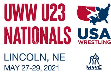 Graphic for the 2021 U23 Nationals, including the USA Wrestling logo