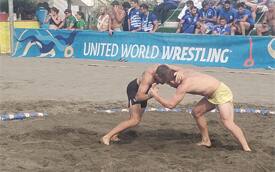 Michael Peters (USA) vs. Oleksii Borruta (UKR) at the Rome Beach World Series