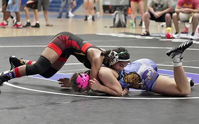 Taina Fernandez (MD) controls opponent at U15 Pan American Team Trials.