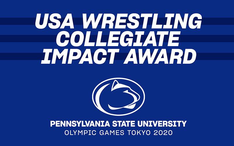 USA Wrestling Impact Award graphic with Penn State logo