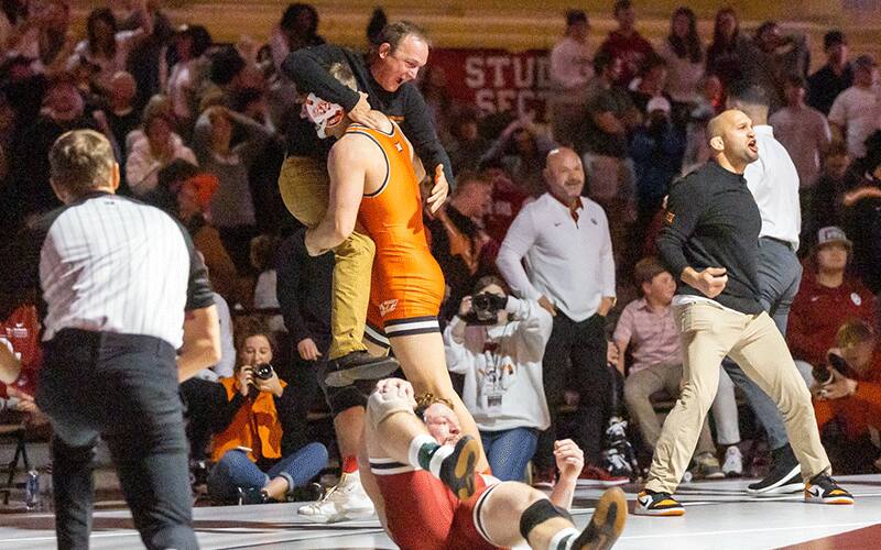 Oklahoma State celebration after Bedlam win over OU