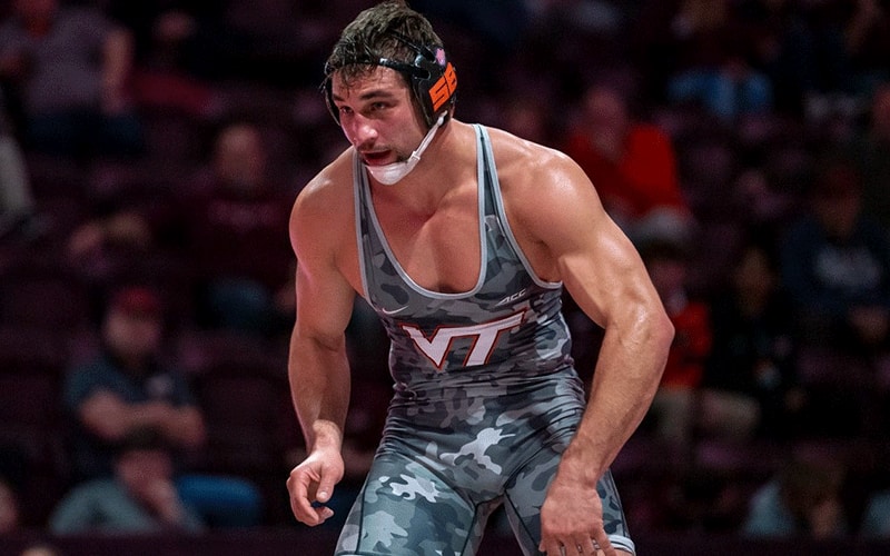 Action image from Virginia Tech vs. Missouri dual meet