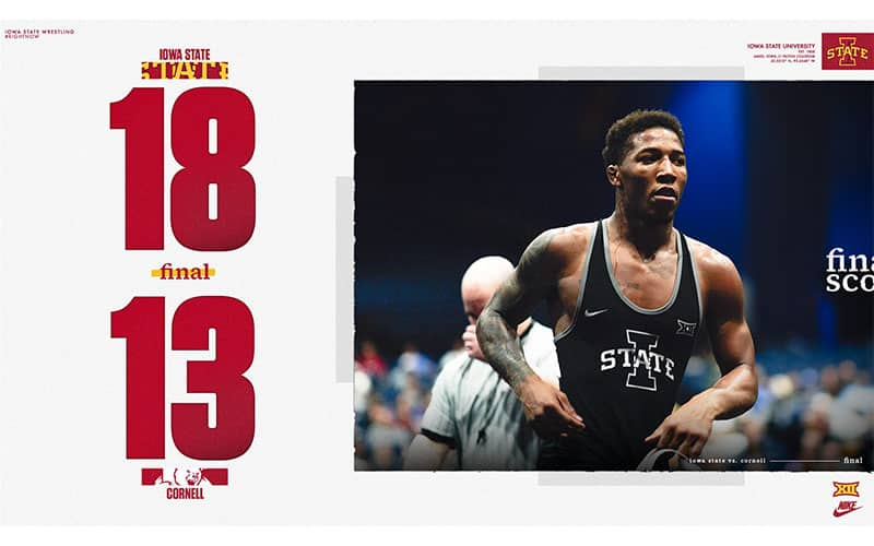 Graphic for Iowa State win over Cornell, Dec 19, 2022