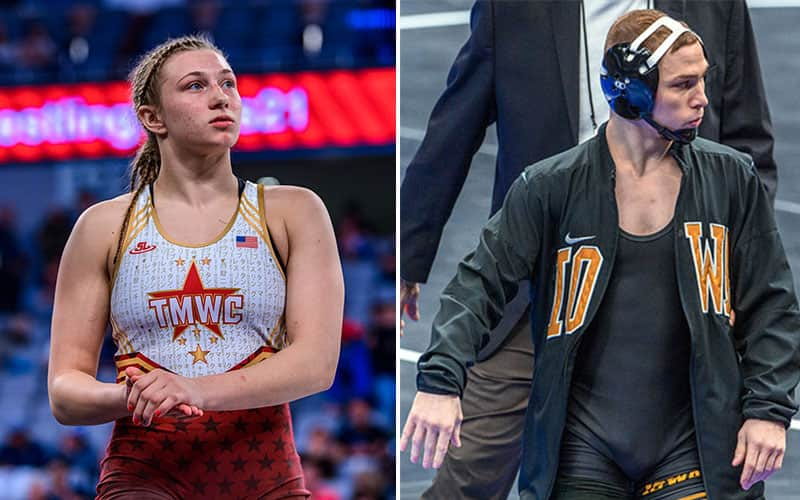 University of Iowa wrestlers Kylie Welker and Spencer Lee