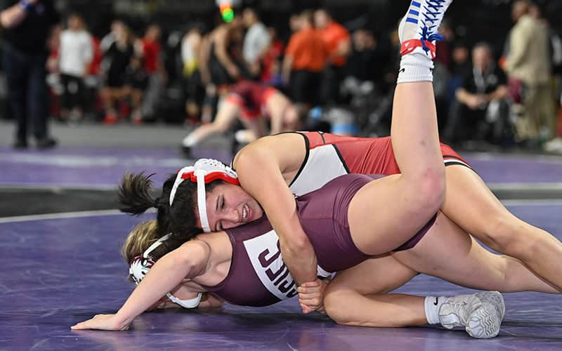 North Central athlete competing in the women's division at Midlands.