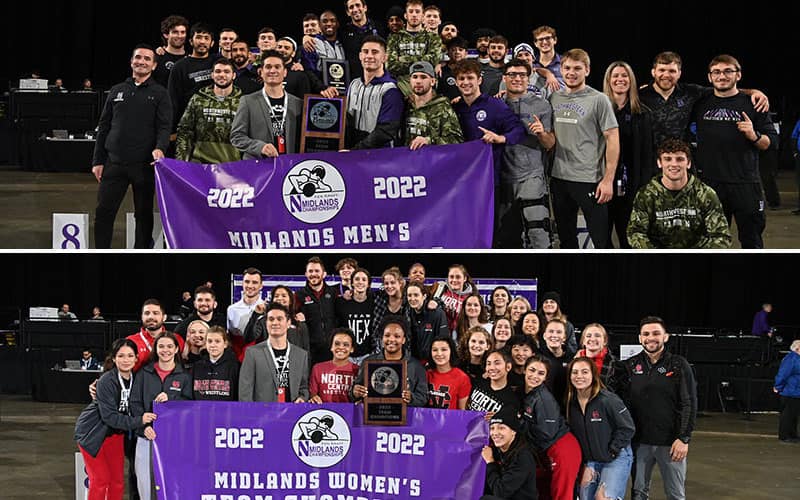 Northwestern men and North Central women, 2022 Midlands champions