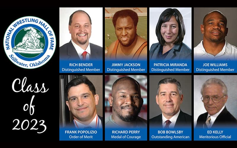 Class of 2023 National Wrestling Hall of Fame announcement graphic