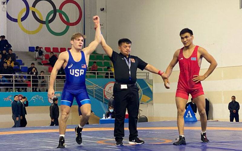 Joey McKenna (USA) after a victory at the Kunaev D.A. International in Kazakhstan.