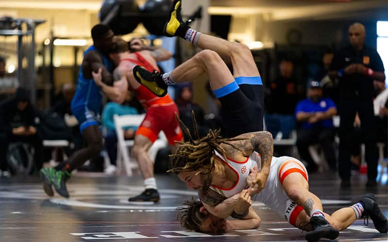 Sammy Jones tosses Dylan Gregerson in the Bill Farrell Memorial International finals at 63 kg.