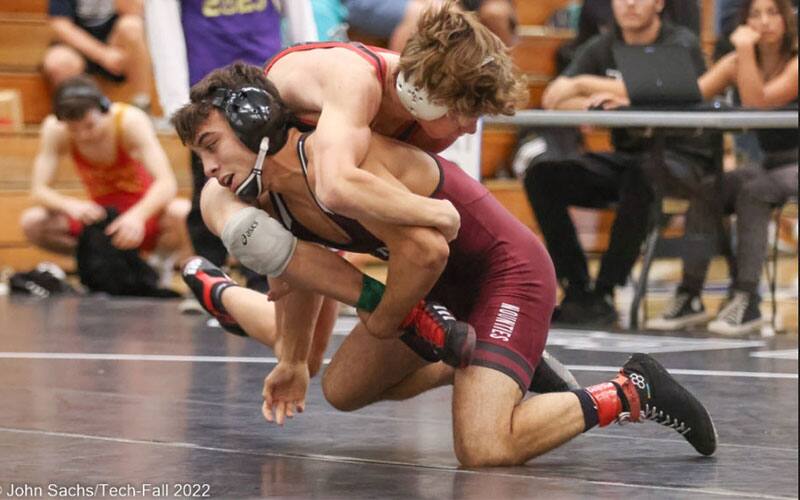 Action from 2022 California Community College wrestling match