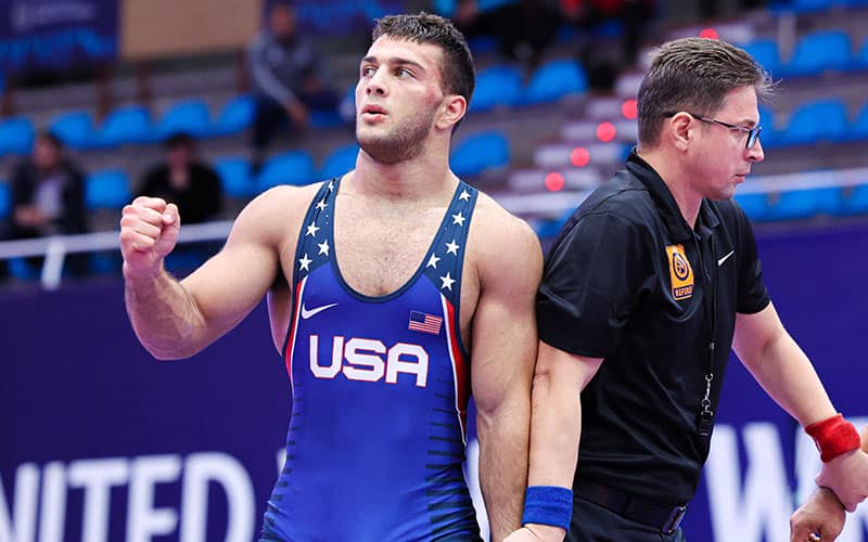 Jacob Cardenas (USA) after a win at the 2022 U23 World Championships.