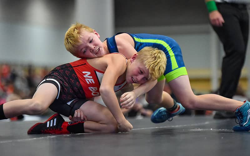 Kids Wrestling action at the 2022 Brian Keck Memorial Preseason Nationals