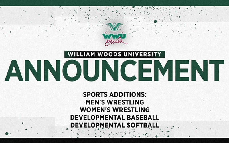 Graphic for William Woods University wrestling announcement