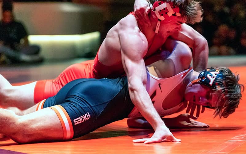 Action image from Cornell vs. Virginia Tech dual meet.