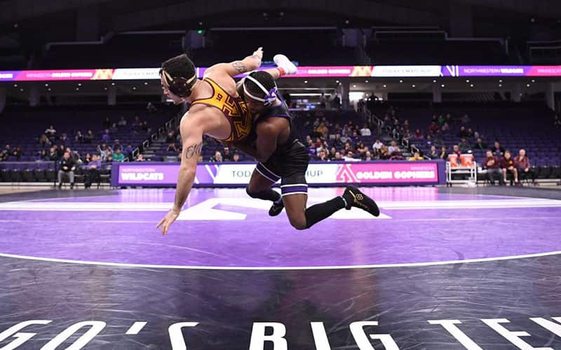 Action from the Northwestern vs. Minnesota dual meet