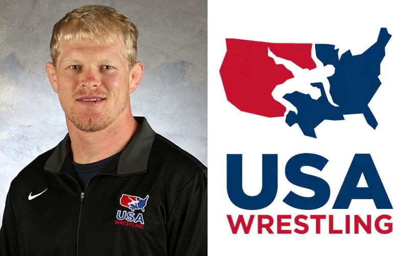 Cheney Haight headshot and the USA Wrestling logo