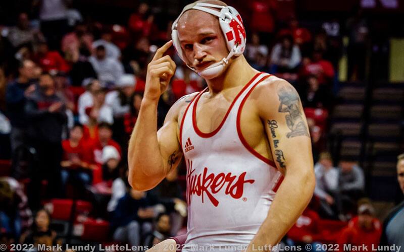 Peyton Robb (Nebraska) during Minnesota dual meet.