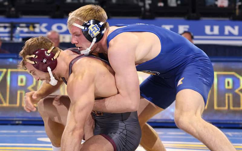 Action shot from South Dakota State dual meet