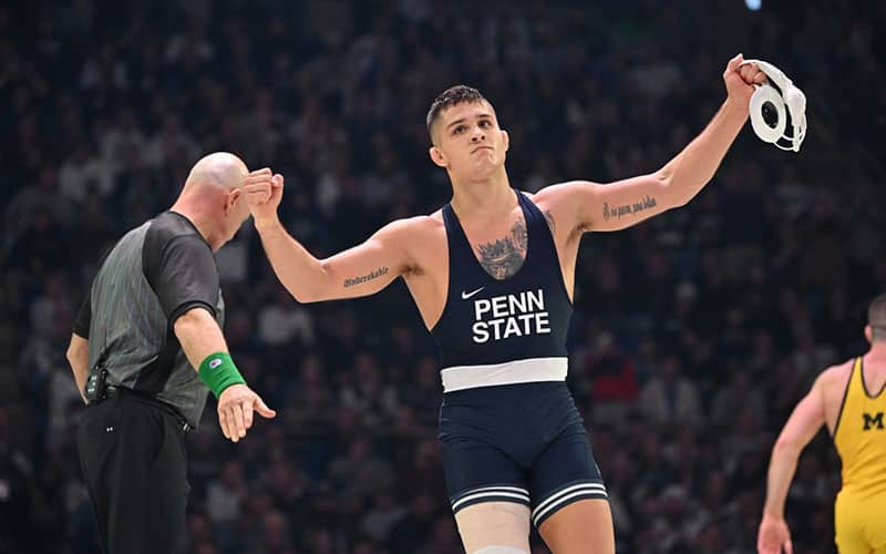 Action shot from Penn State vs. Michigan dual meet