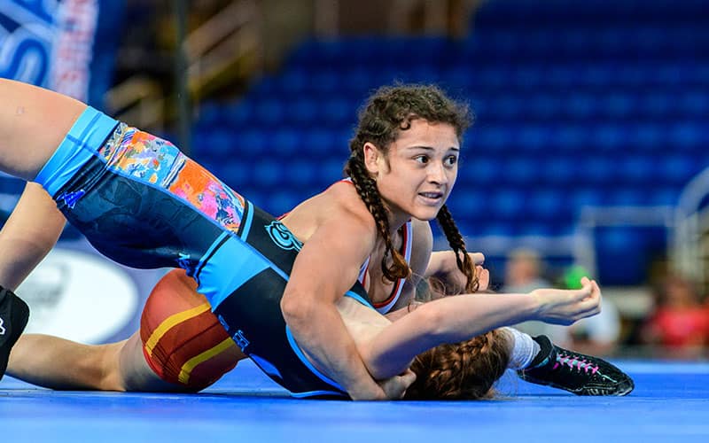 Katey Valdez (Colorado) competing in Fargo in 2022.