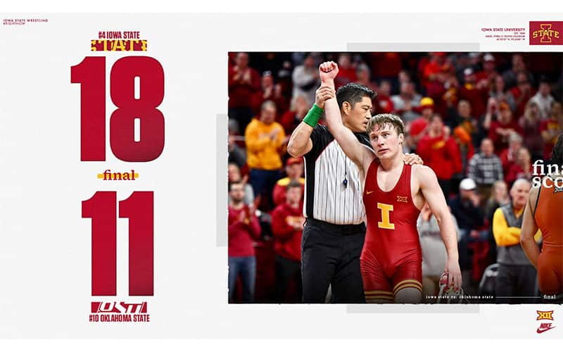 Iowa State over Oklahoma State graphic