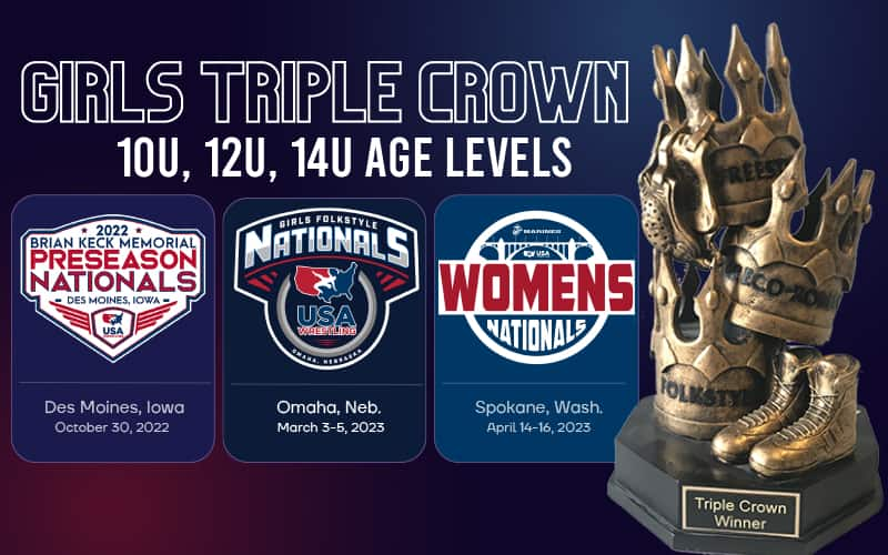 Graphic announcing Girls Triple Crown for 10U, 12U and 14U