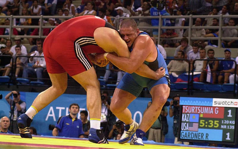 Rulon Gardner (USA)  competing in the 2004 Olympic Games