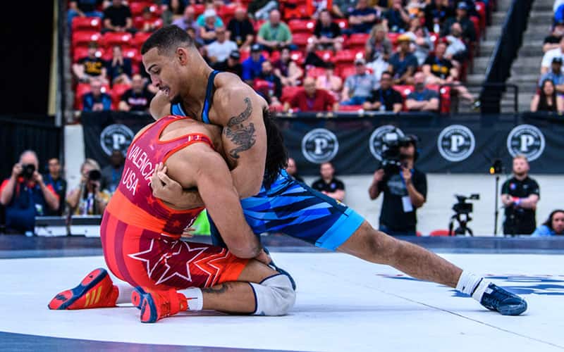Aaron Brooks battles Zahid Valencia in 2022 U.S. Open finals.