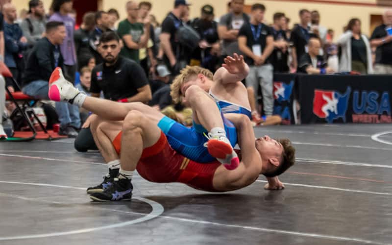 Max Black turns an opponent at the U20 Greco-Roman Nationals.