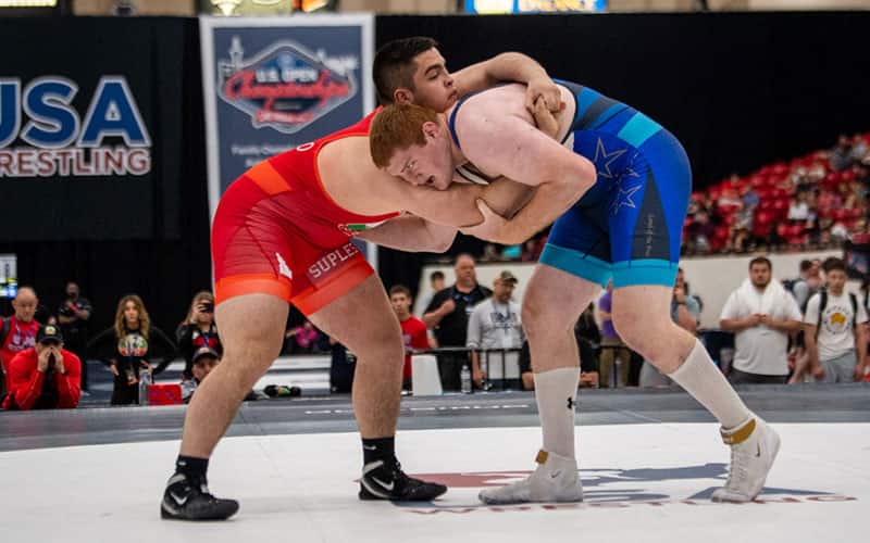 Aden Attao (ID) locks up his opponent in the U20 Greco-Roman Nationals.