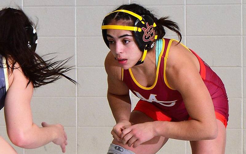 Marissa Gallegos (Colorado Mesa) in her stance in a match