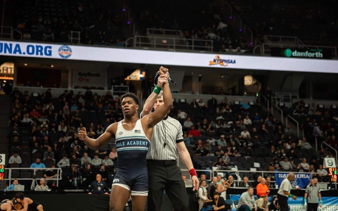 Devone Bogie wins third place at the 2023 New York State Public High School Athletic Association on Feb. 23