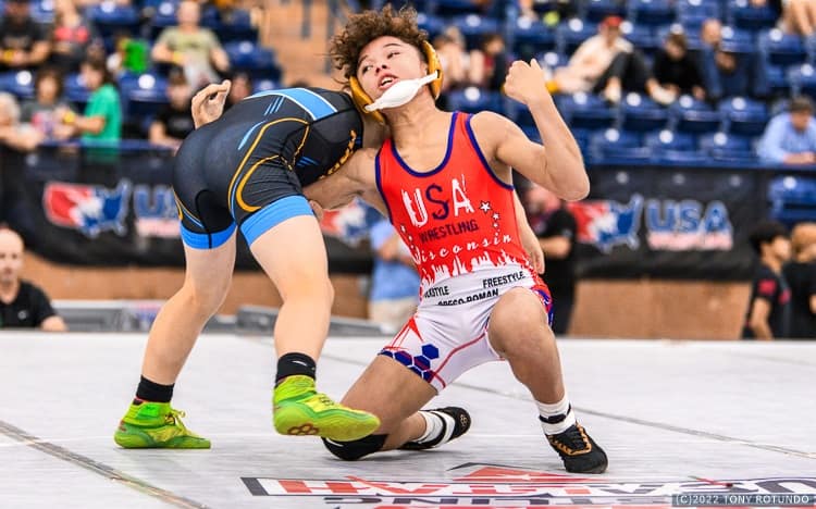 Martez Sheard of Wisconsin at Greco-Roman Kids Nationals in Farmington, Utah