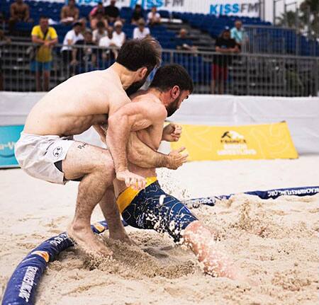 Timothy Box (USA) competing at the Beach World Series in France.