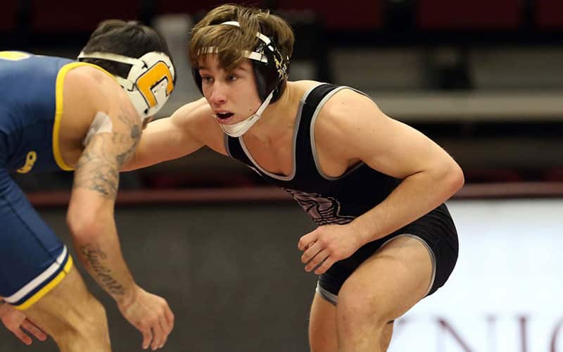 Jack Parker (Bellarmine) squares off with an opponent.