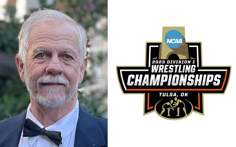 John Hoke headshot and 2023 NCAA Championships logo