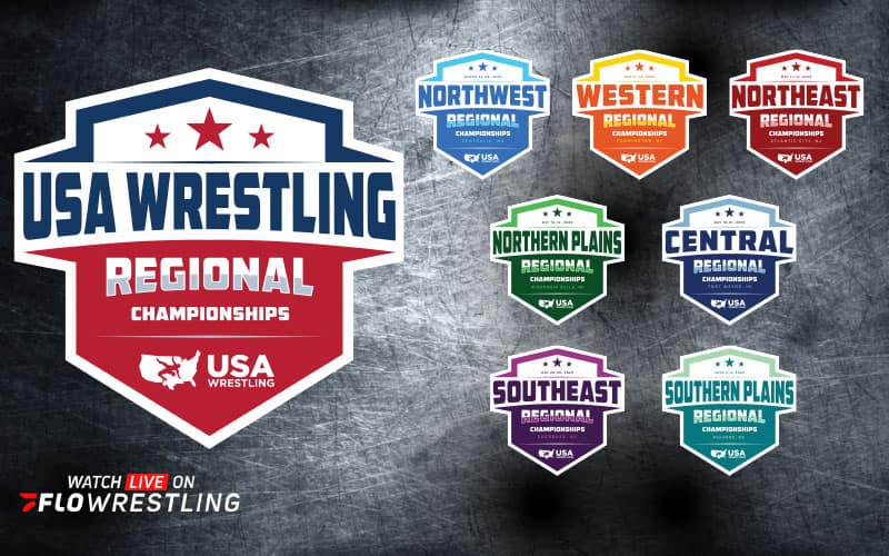 USA Wrestling Regional Series graphic, with all seven Regional event logos