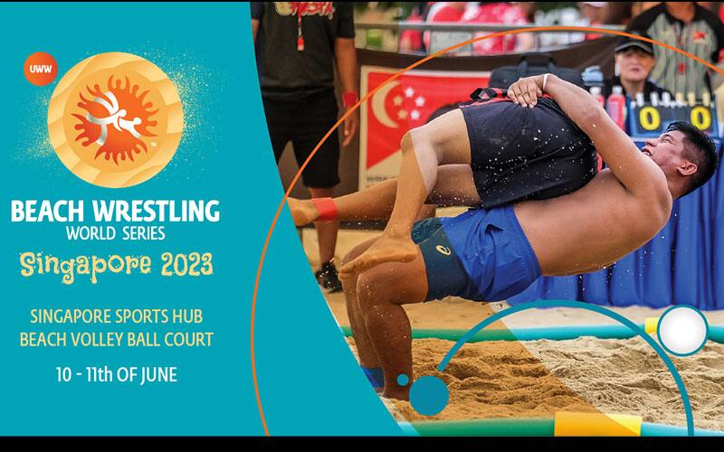 2023 Singapore Beach Wrestling World Series logo
