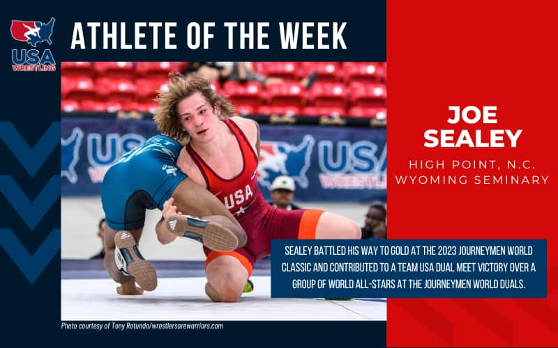 Joe Sealey (Wyoming Seminary) Wrestler of the Week graphic