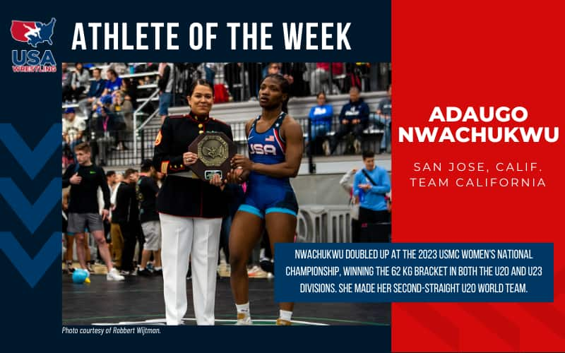 Adaugo Nwachukwu Wrestler of the Week graphic