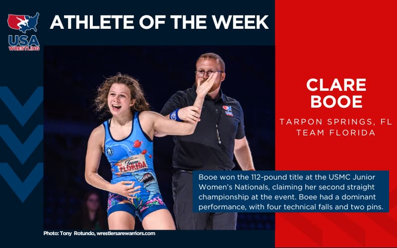 Clare Booe (FL) Athlete of the Week graphic