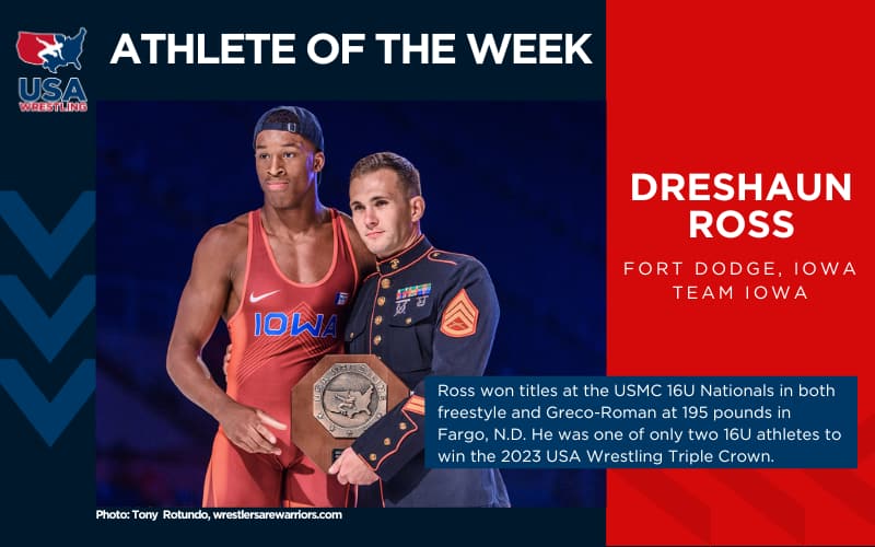 Dreshaun Ross (IA) Athlete of the Week Graphic