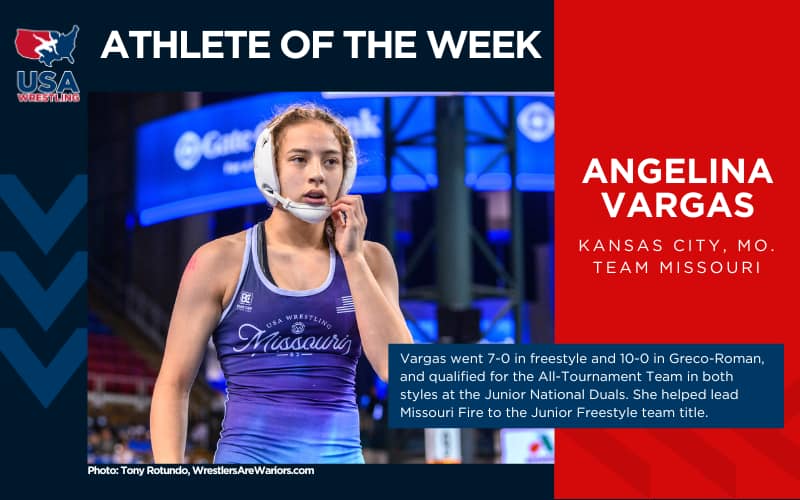 Angelina Vargas Athlete of the Week graphic